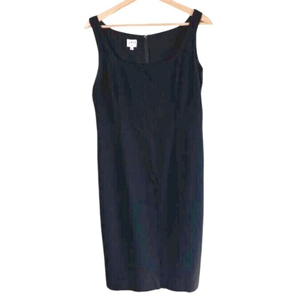 Armani Collezioni Sheath Dress Black Womens Size 12 Virgin Wool Consign